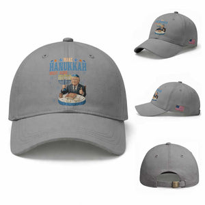 Funny Jewish Holiday Baseball Cap Make Hanukkah Great Again Ugly Gift TS12 Baseball Cap Universal Fit Sport Gray Print Your Wear