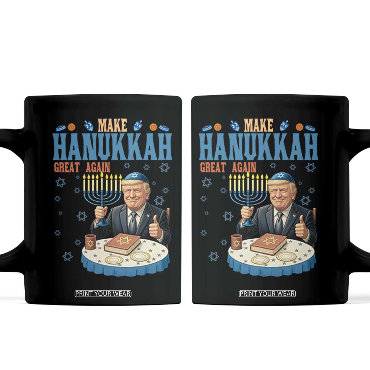 Funny Jewish Holiday Coffee Mug Make Hanukkah Great Again Ugly Gift TS12 Black Print Your Wear