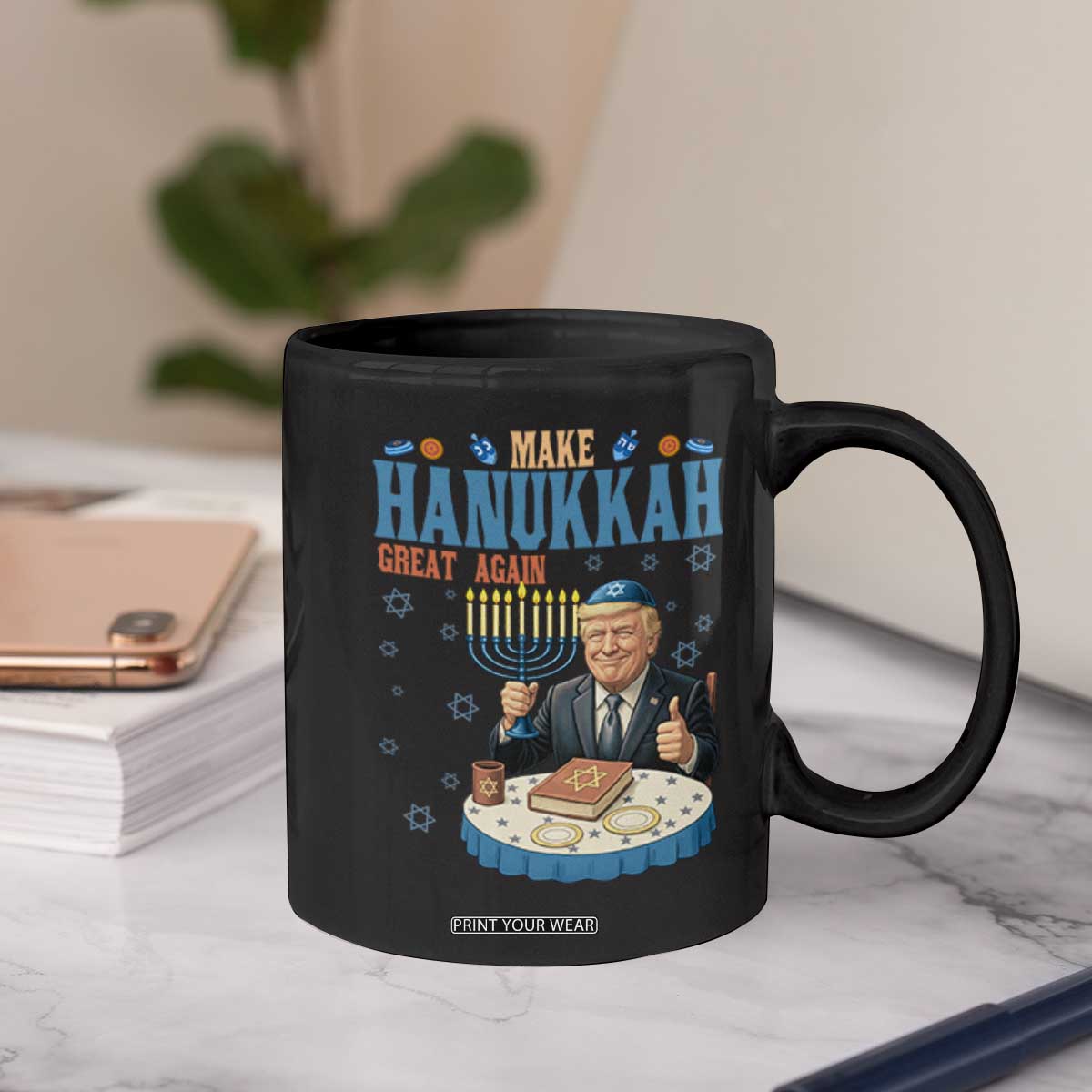 Funny Jewish Holiday Coffee Mug Make Hanukkah Great Again Ugly Gift TS12 Print Your Wear