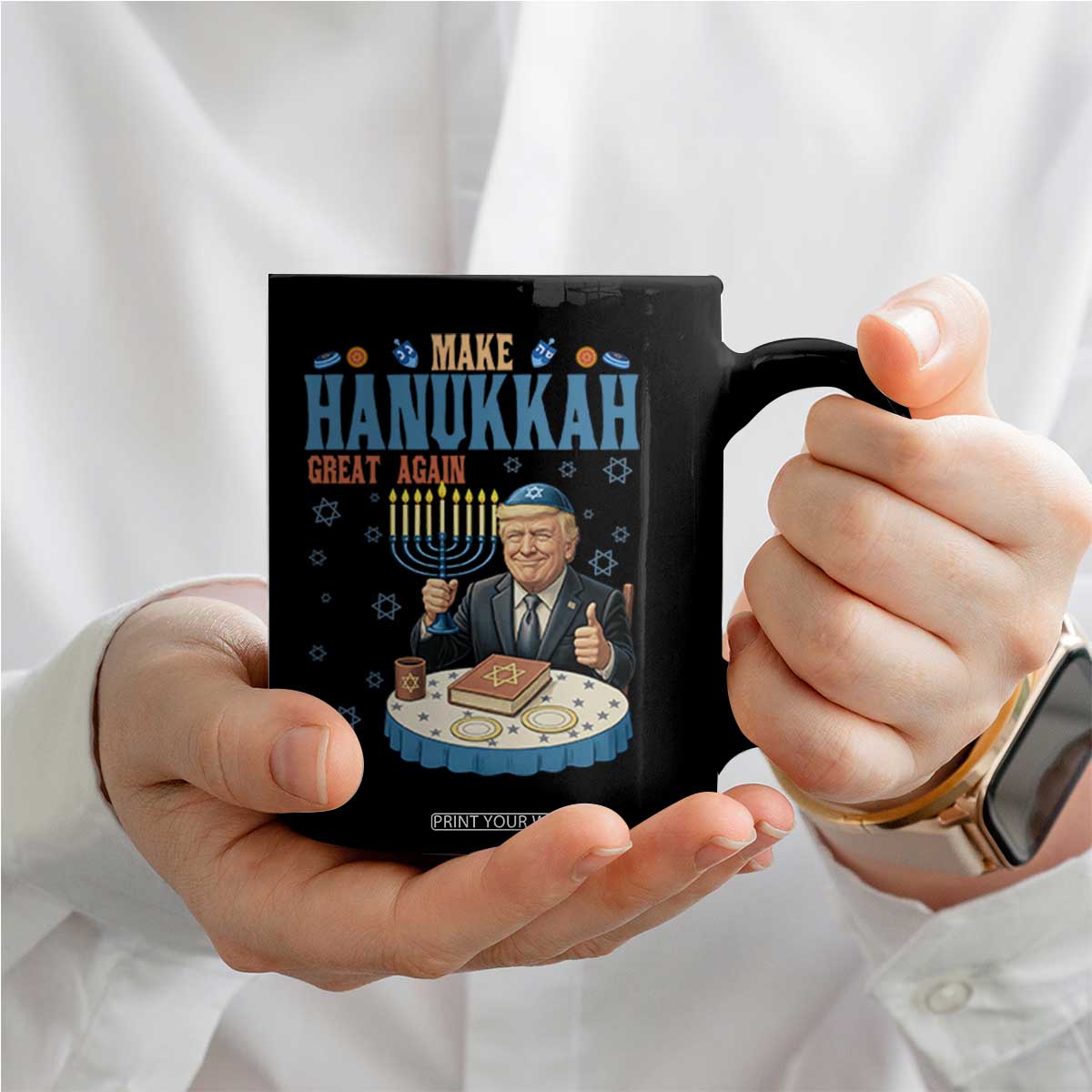 Funny Jewish Holiday Coffee Mug Make Hanukkah Great Again Ugly Gift TS12 Print Your Wear