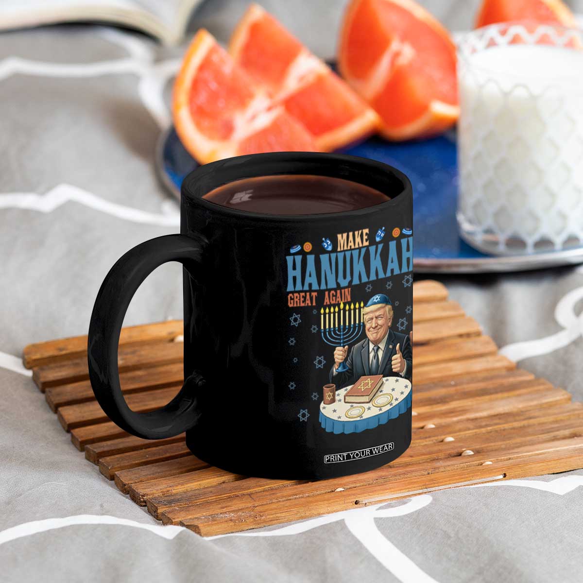 Funny Jewish Holiday Coffee Mug Make Hanukkah Great Again Ugly Gift TS12 Print Your Wear