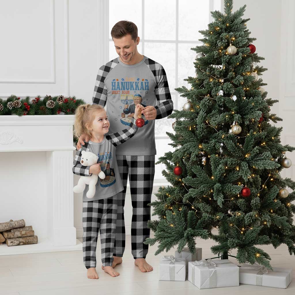 Funny Jewish Holiday Plaid Pajama Set Make Hanukkah Great Again Ugly Gift TS12 White Plaid Print Your Wear