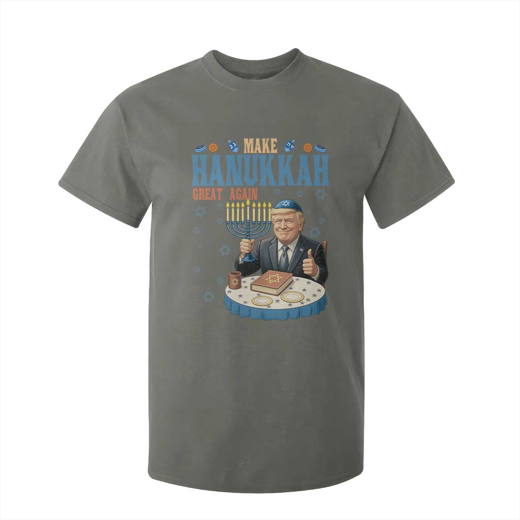 Funny Jewish Holiday T Shirt For Kid Make Hanukkah Great Again Ugly Gift TS12 Military Green Print Your Wear