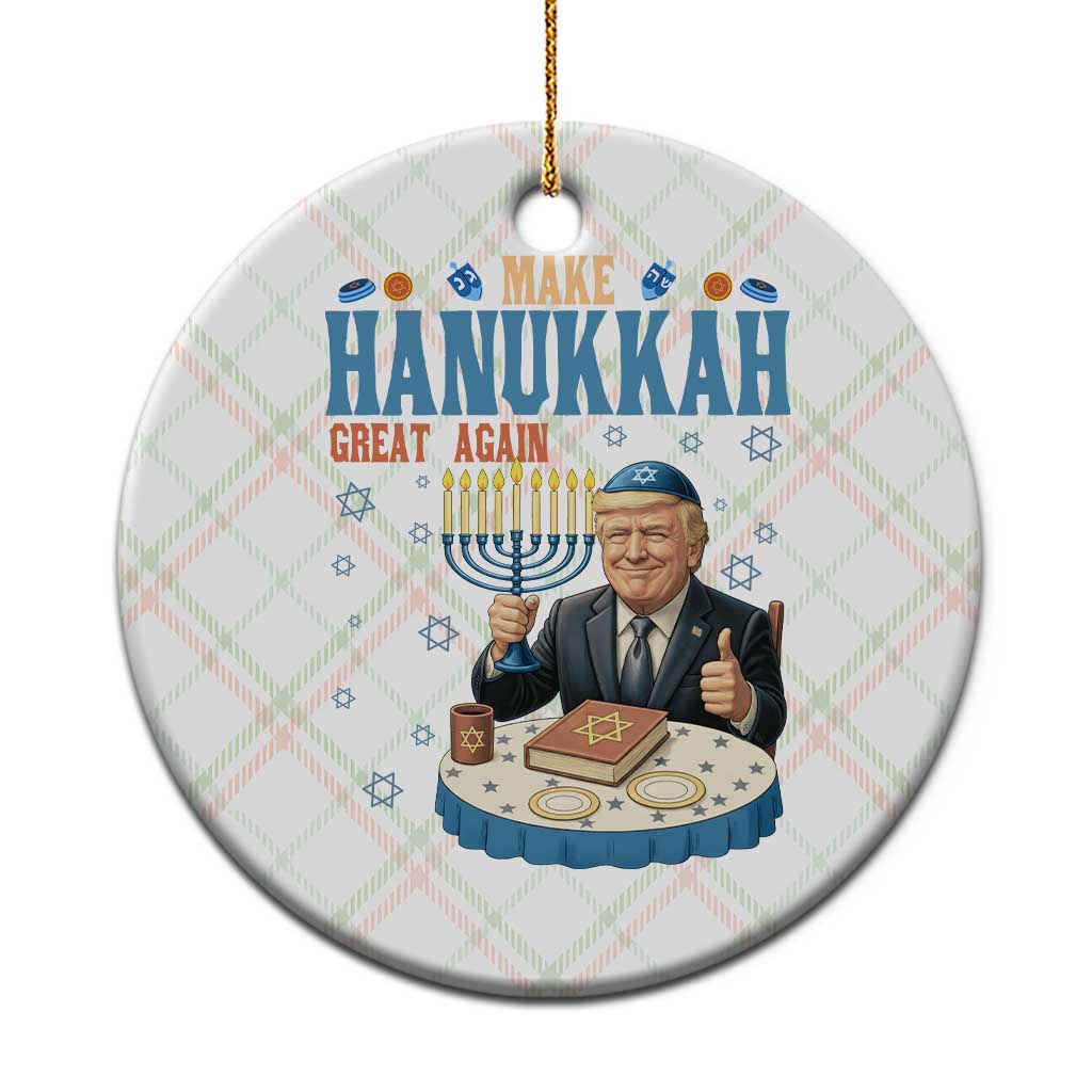 Funny Jewish Holiday Ceramic Ornament Make Hanukkah Great Again Ugly Gift TS12 1pc Christmas Plaid Print Your Wear