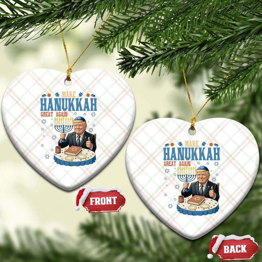 Funny Jewish Holiday Ceramic Ornament Make Hanukkah Great Again Ugly Gift TS12 Print Your Wear