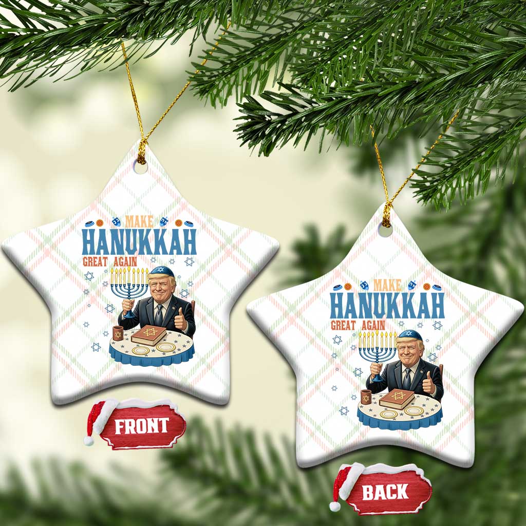 Funny Jewish Holiday Ceramic Ornament Make Hanukkah Great Again Ugly Gift TS12 Print Your Wear
