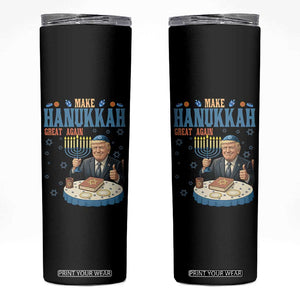 Funny Jewish Holiday Skinny Tumbler Make Hanukkah Great Again Ugly Gift TS12 Black Print Your Wear
