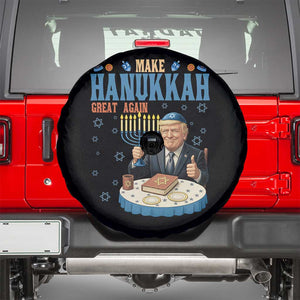 Funny Jewish Holiday Spare Tire Cover Make Hanukkah Great Again Ugly Gift TS12 Black Print Your Wear