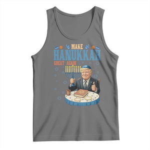Funny Jewish Holiday Tank Top Make Hanukkah Great Again Ugly Gift TS12 Black Heather Print Your Wear