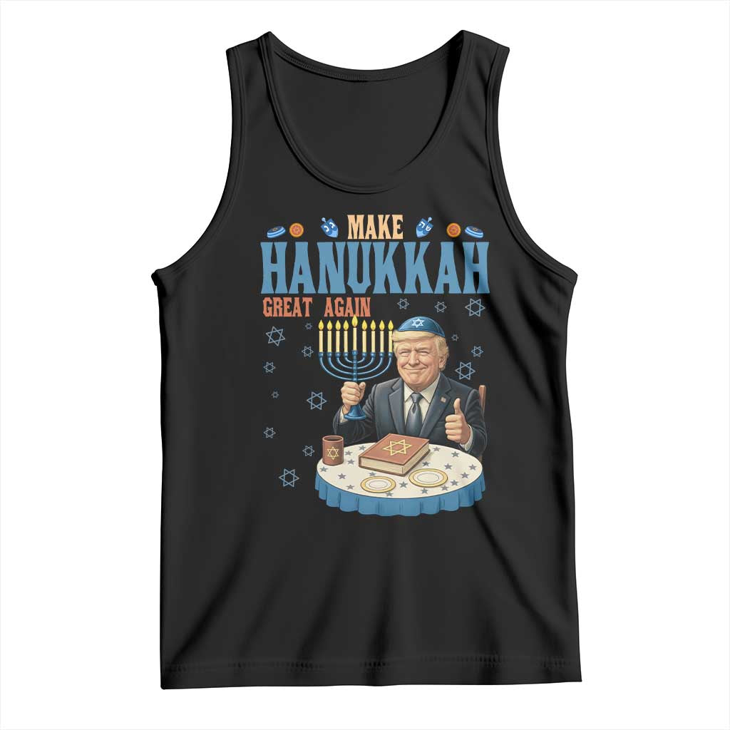 Funny Jewish Holiday Tank Top Make Hanukkah Great Again Ugly Gift TS12 Black Print Your Wear