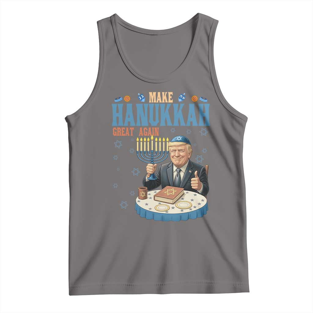 Funny Jewish Holiday Tank Top Make Hanukkah Great Again Ugly Gift TS12 Deep Heather Print Your Wear