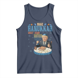 Funny Jewish Holiday Tank Top Make Hanukkah Great Again Ugly Gift TS12 Navy Print Your Wear