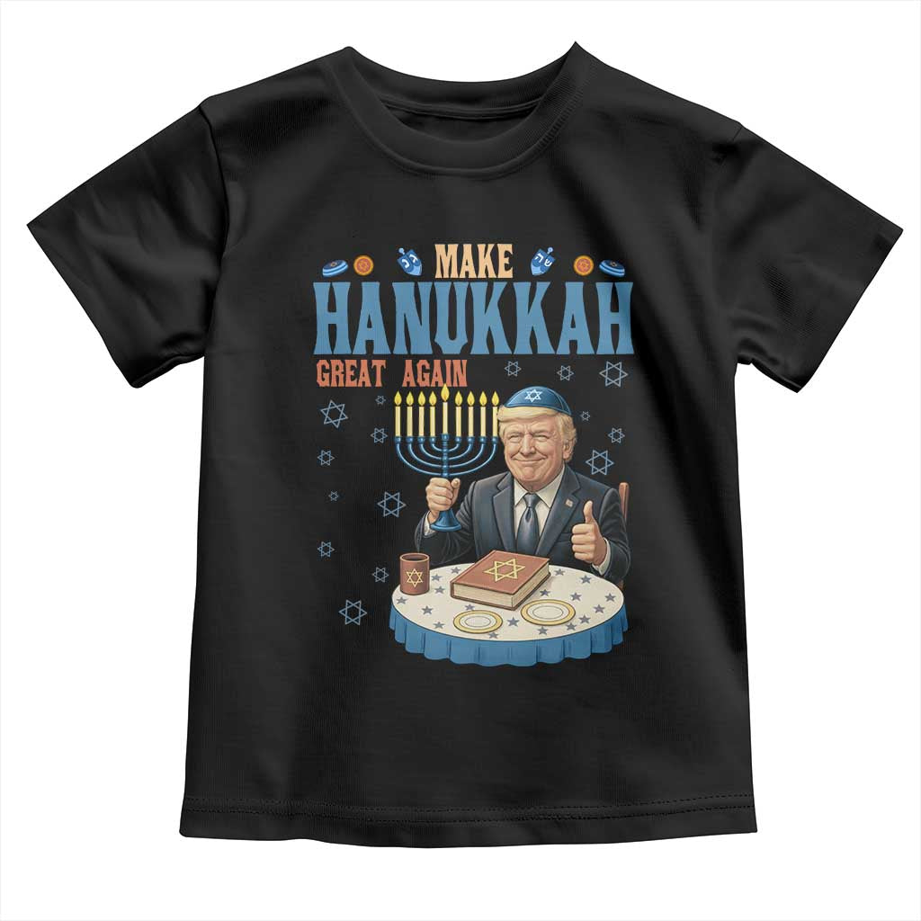 Funny Jewish Holiday Toddler T Shirt Make Hanukkah Great Again Ugly Gift TS12 Black Print Your Wear