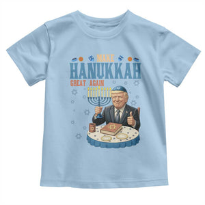 Funny Jewish Holiday Toddler T Shirt Make Hanukkah Great Again Ugly Gift TS12 Light Blue Print Your Wear