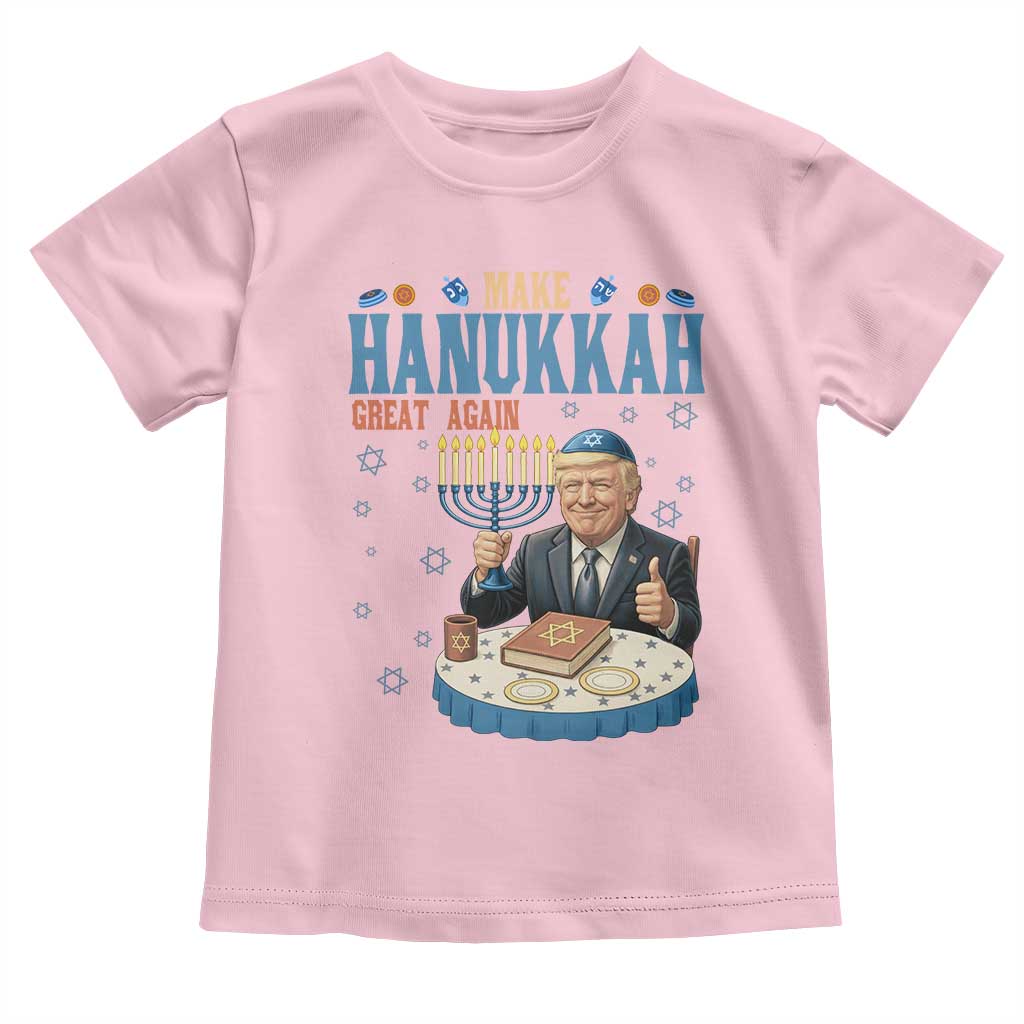 Funny Jewish Holiday Toddler T Shirt Make Hanukkah Great Again Ugly Gift TS12 Light Pink Print Your Wear