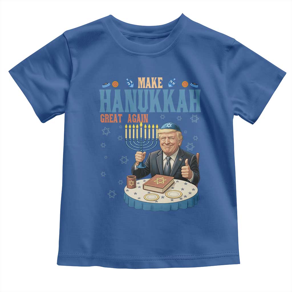 Funny Jewish Holiday Toddler T Shirt Make Hanukkah Great Again Ugly Gift TS12 Royal Blue Print Your Wear