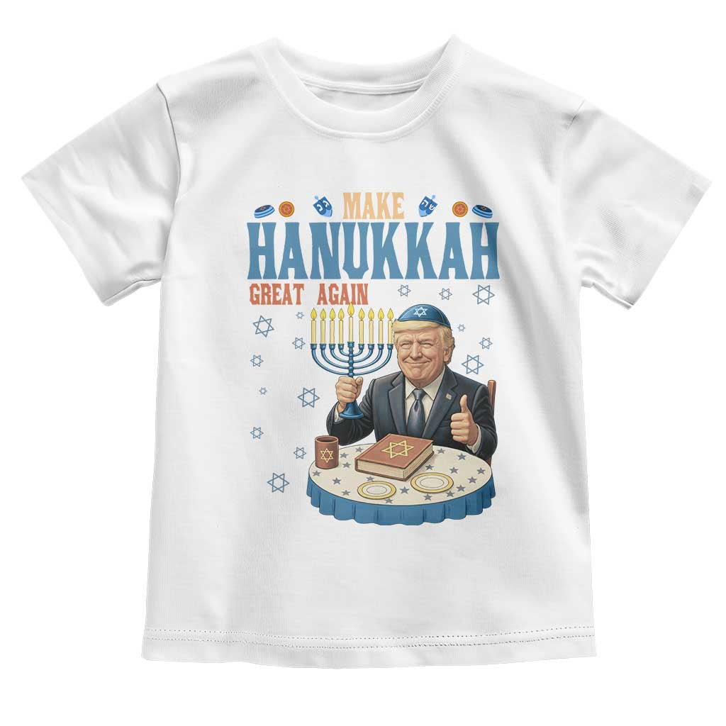 Funny Jewish Holiday Toddler T Shirt Make Hanukkah Great Again Ugly Gift TS12 White Print Your Wear