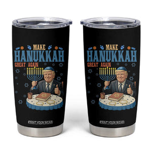 Funny Jewish Holiday Tumbler Cup Make Hanukkah Great Again Ugly Gift TS12 Black Print Your Wear