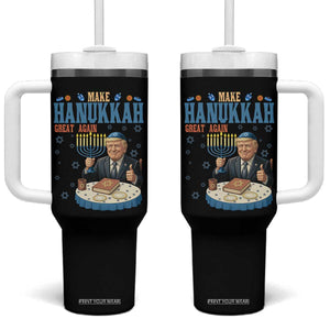 Funny Jewish Holiday Tumbler With Handle Make Hanukkah Great Again Ugly Gift TS12 One Size: 40 oz Black Print Your Wear