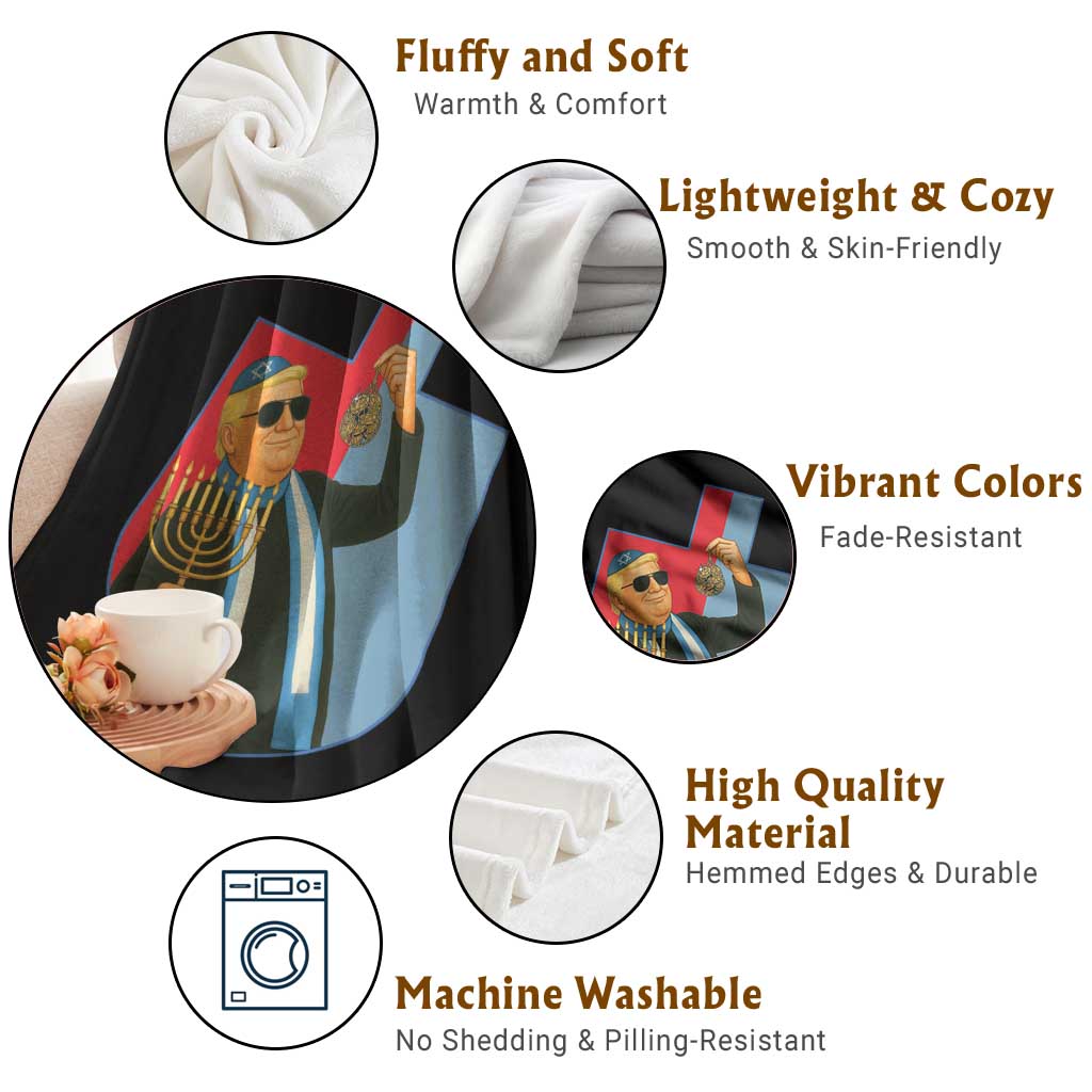 Funny Hanukkah Trump Throw Blanket Festival Of Lights Gift TS12 Print Your Wear