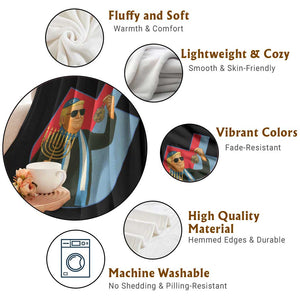 Funny Hanukkah Trump Throw Blanket Festival Of Lights Gift TS12 Print Your Wear