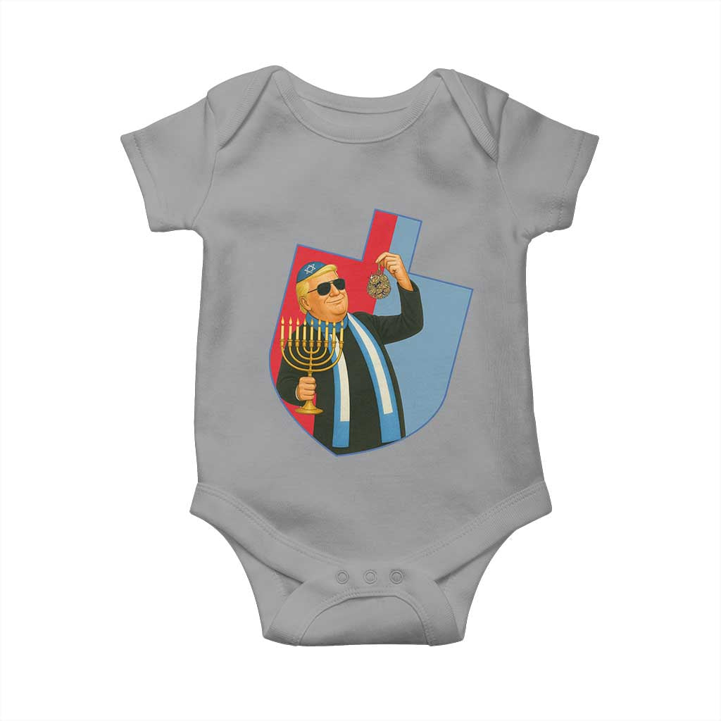 Funny Hanukkah Trump Baby Onesie Festival Of Lights Gift TS12 Sport Gray Print Your Wear