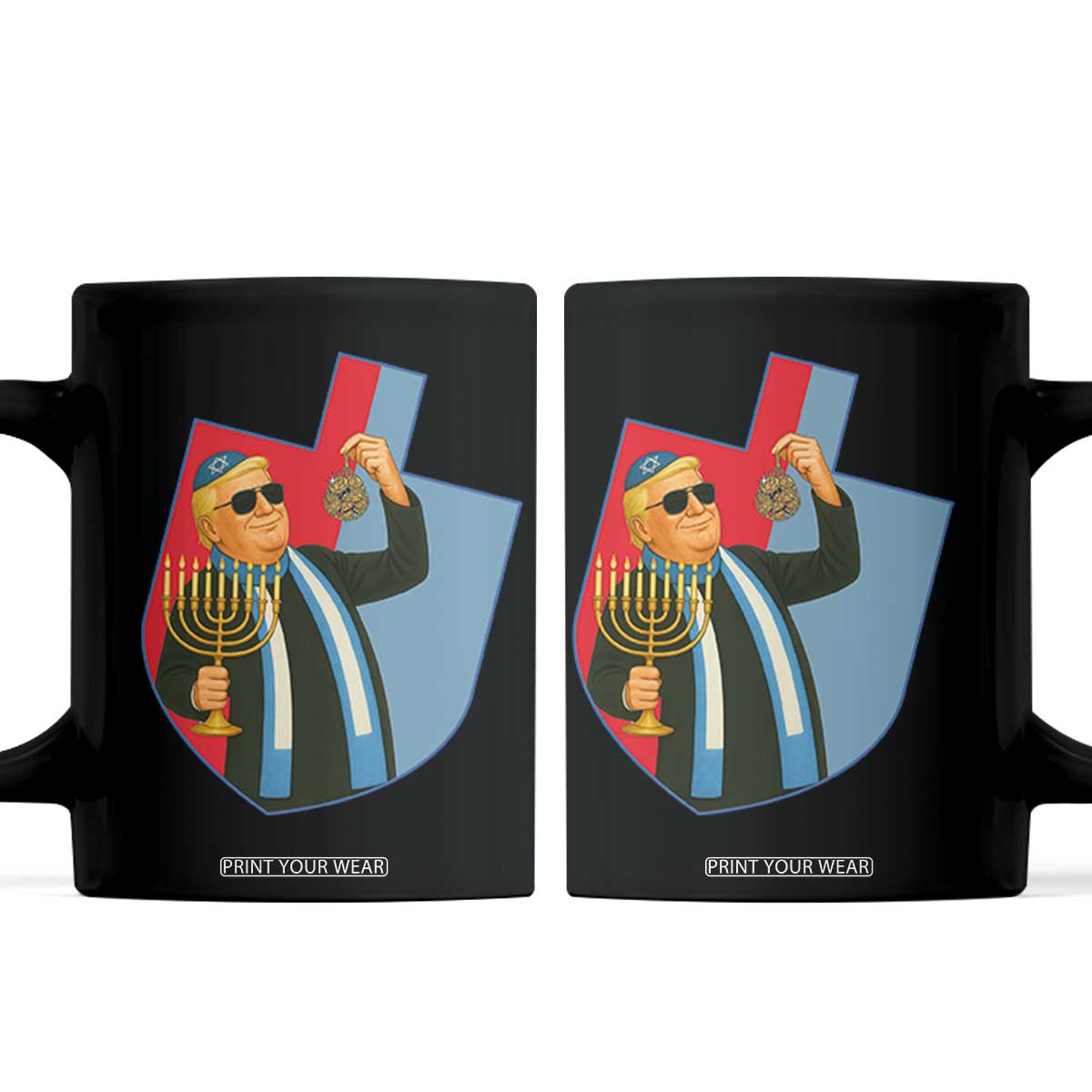 Funny Hanukkah Trump Coffee Mug Festival Of Lights Gift TS12 Black Print Your Wear