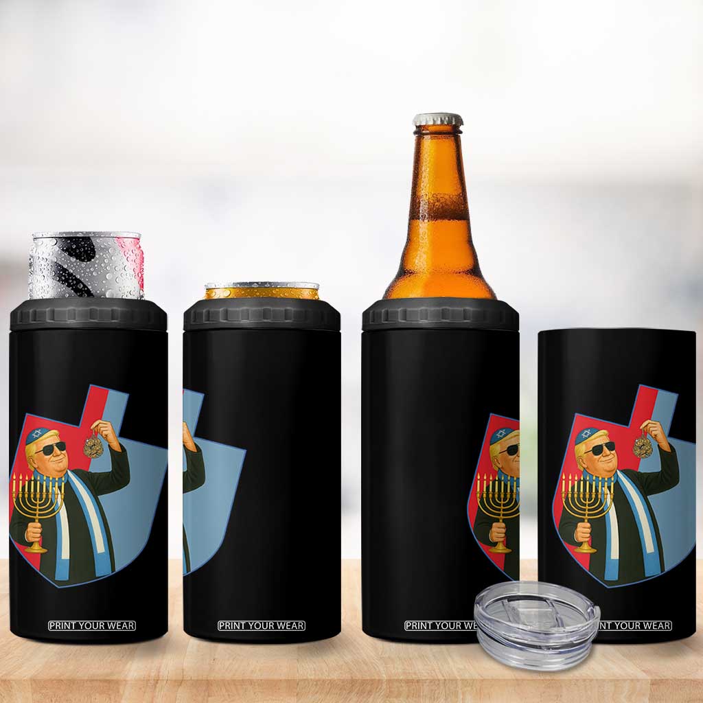 Funny Hanukkah Trump 4 in 1 Can Cooler Tumbler Festival Of Lights Gift TS12 Print Your Wear