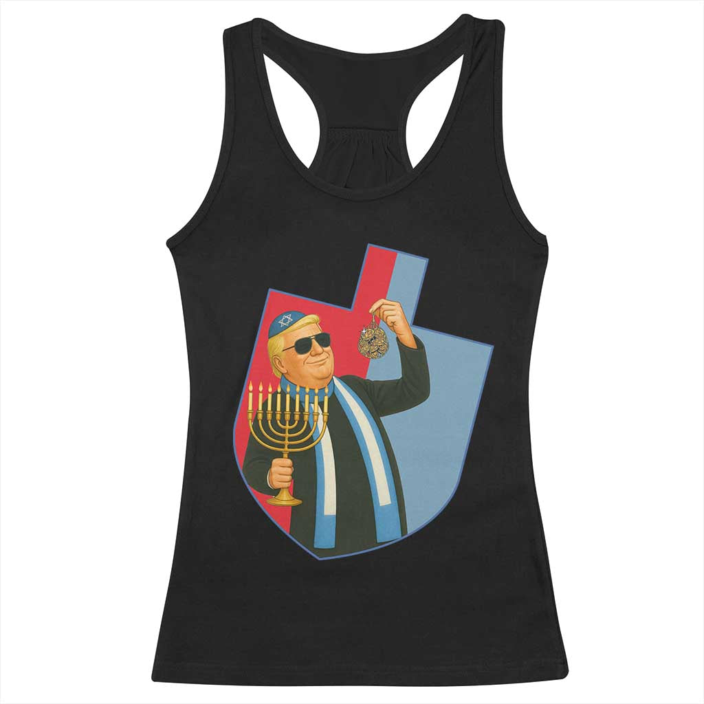 Funny Hanukkah Trump Racerback Tank Top Festival Of Lights Gift TS12 Black Print Your Wear