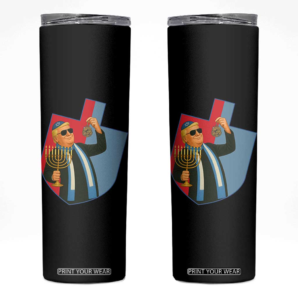 Funny Hanukkah Trump Skinny Tumbler Festival Of Lights Gift TS12 Black Print Your Wear