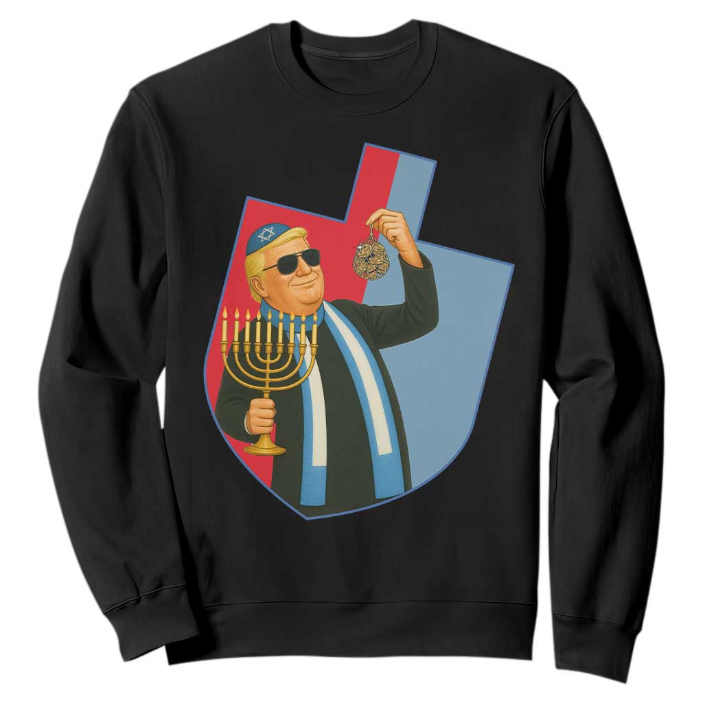 Funny Hanukkah Trump Sweatshirt Festival Of Lights Gift TS12 Black Print Your Wear