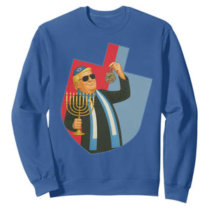 Funny Hanukkah Trump Sweatshirt Festival Of Lights Gift TS12 Royal Blue Print Your Wear