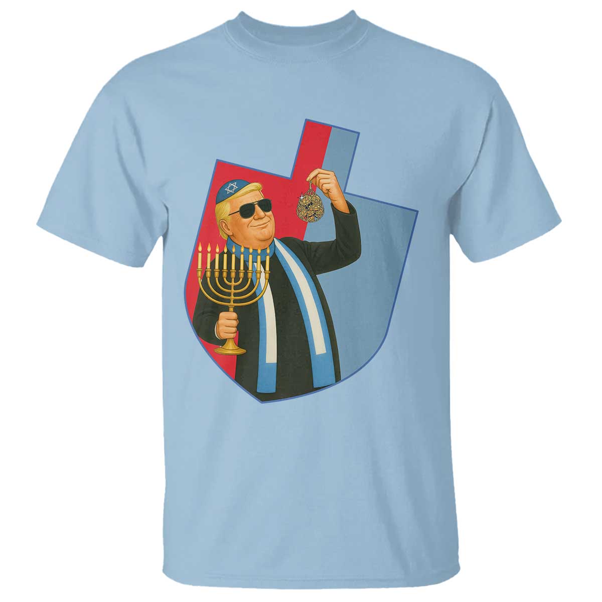 Funny Hanukkah Trump T Shirt Festival Of Lights Gift TS12 Light Blue Print Your Wear