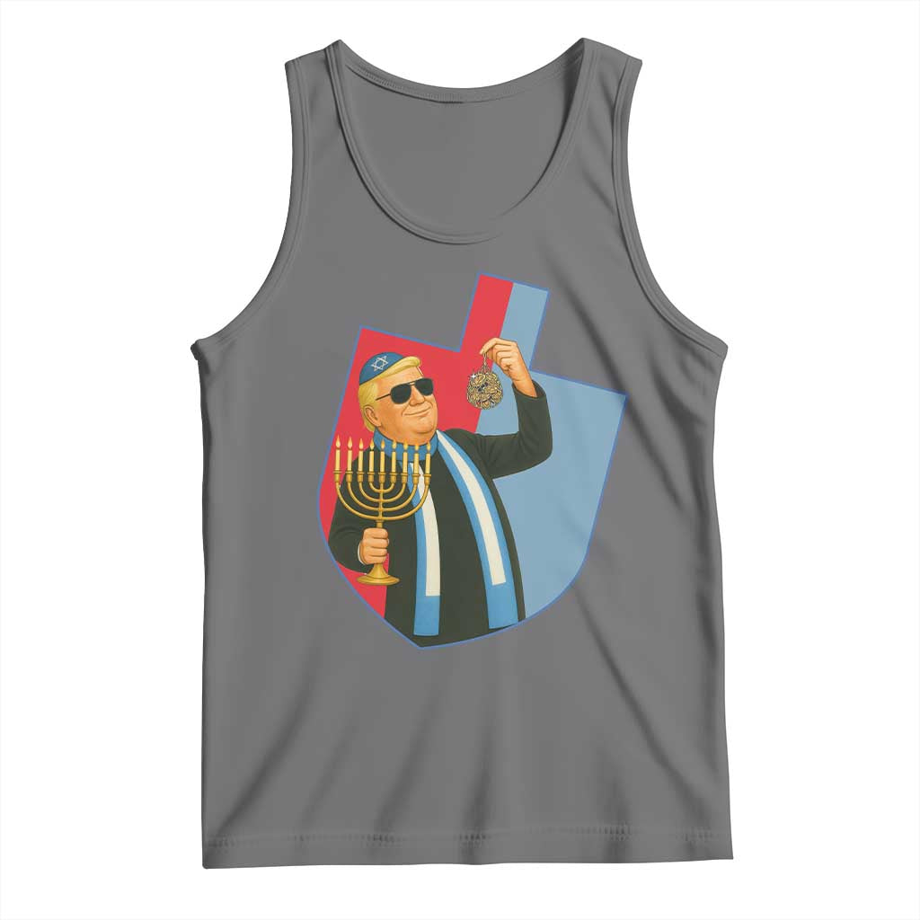 Funny Hanukkah Trump Tank Top Festival Of Lights Gift TS12 Black Heather Print Your Wear