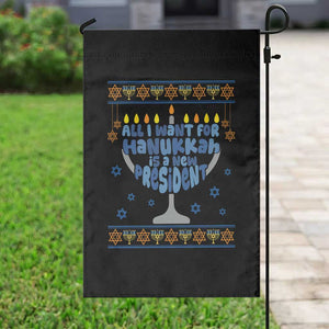 Funny Political Ugly Garden Flag All I Want For Hanukkah Is A New President TS12 Print Your Wear