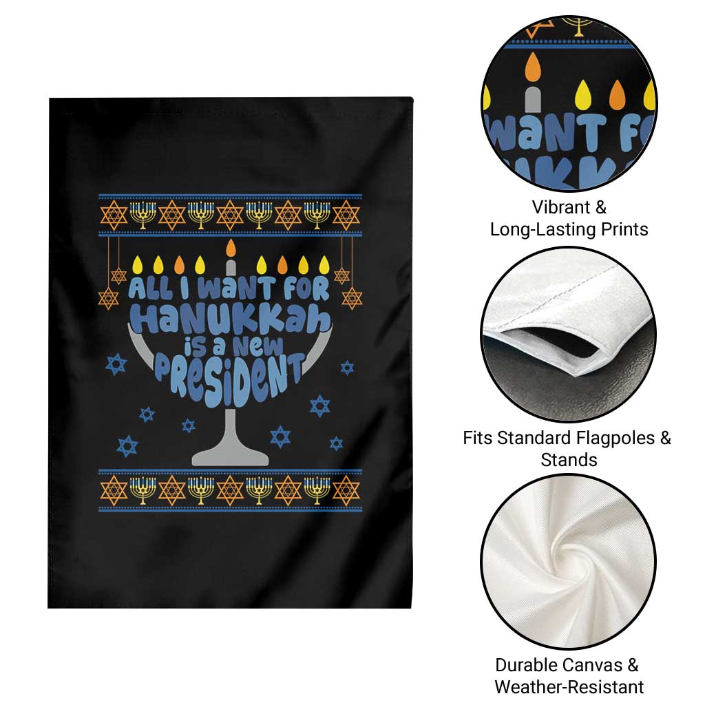 Funny Political Ugly Garden Flag All I Want For Hanukkah Is A New President TS12 Print Your Wear