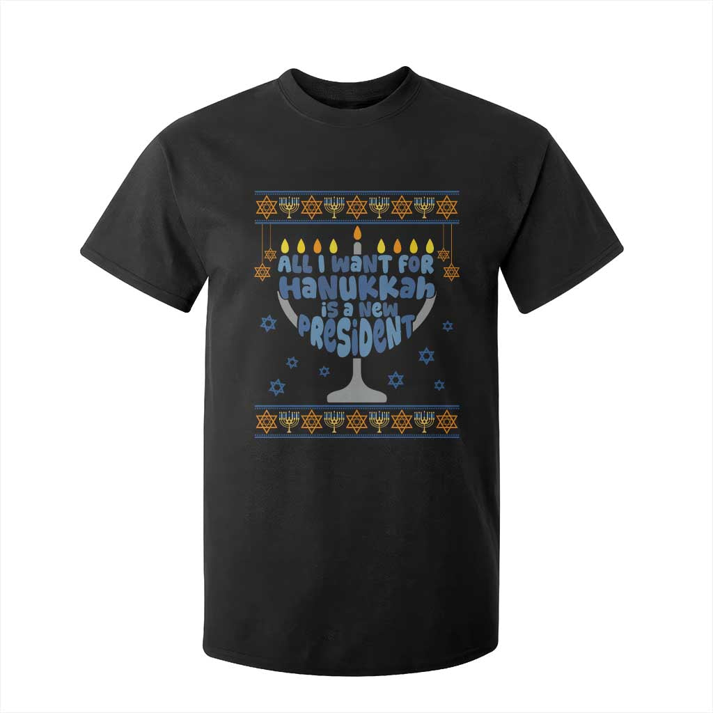 Funny Political Ugly T Shirt For Kid All I Want For Hanukkah Is A New President TS12 Black Print Your Wear