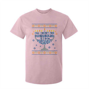 Funny Political Ugly T Shirt For Kid All I Want For Hanukkah Is A New President TS12 Light Pink Print Your Wear