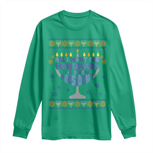 Funny Political Ugly Long Sleeve Shirt All I Want For Hanukkah Is A New President TS12 Irish Green Print Your Wear