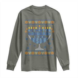 Funny Political Ugly Long Sleeve Shirt All I Want For Hanukkah Is A New President TS12 Military Green Print Your Wear