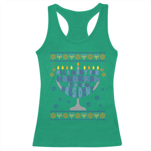 Funny Political Ugly Racerback Tank Top All I Want For Hanukkah Is A New President TS12 Irish Green Print Your Wear