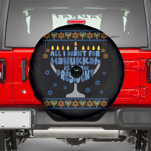 Funny Political Ugly Spare Tire Cover All I Want For Hanukkah Is A New President TS12 Black Print Your Wear