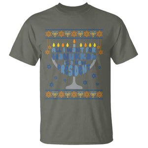 Funny Political Ugly T Shirt All I Want For Hanukkah Is A New President TS12 Military Green Print Your Wear
