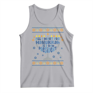 Funny Political Ugly Tank Top All I Want For Hanukkah Is A New President TS12 Athletic Heather Print Your Wear