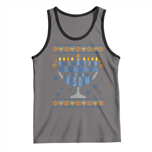 Funny Political Ugly Tank Top All I Want For Hanukkah Is A New President TS12 Deep Heather Black Print Your Wear