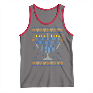 Funny Political Ugly Tank Top All I Want For Hanukkah Is A New President TS12 Deep Heather Red Print Your Wear