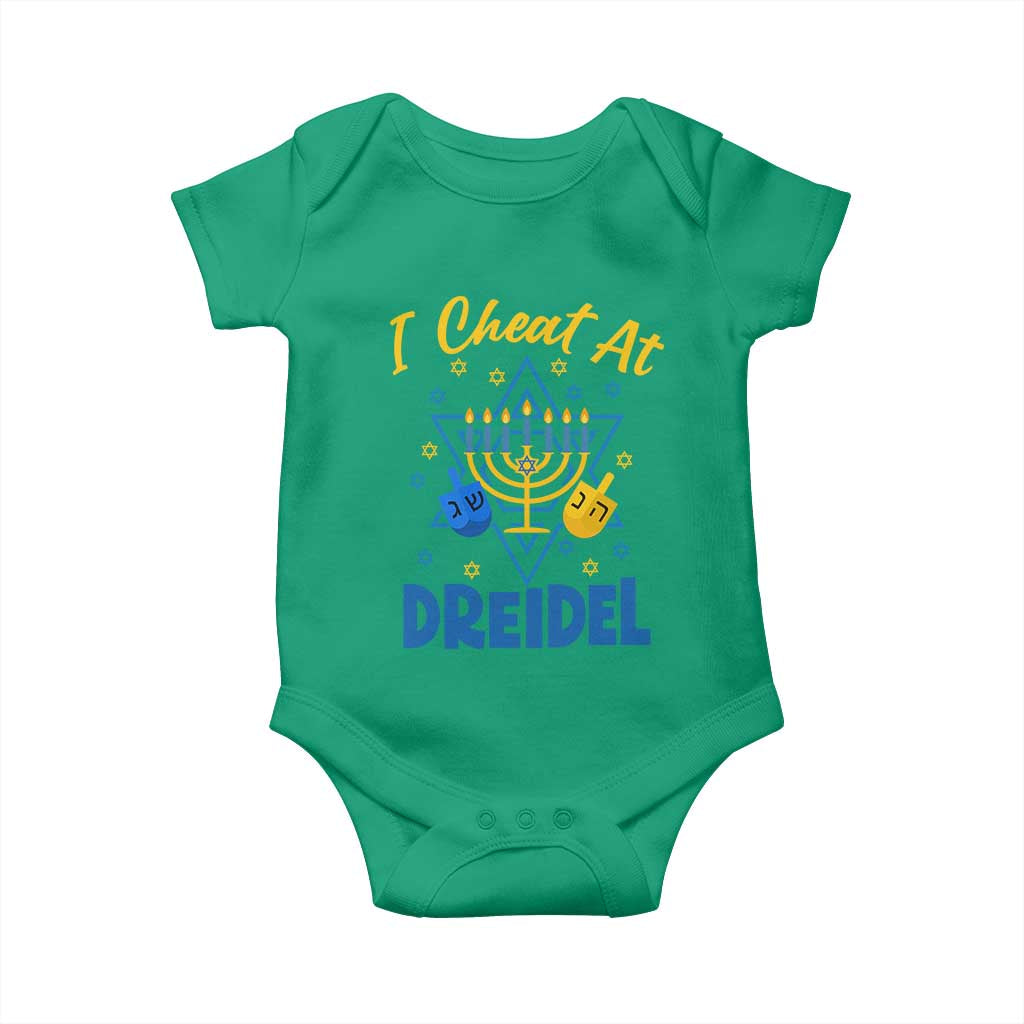 I Cheat At Dreidel Baby Onesie Funny Hanukkah Jewish Gift TS12 Irish Green Print Your Wear