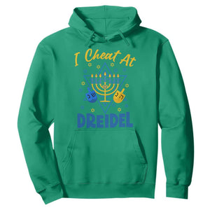 I Cheat At Dreidel Hoodie Funny Hanukkah Jewish Gift TS12 Irish Green Print Your Wear