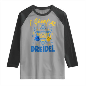 I Cheat At Dreidel Raglan Shirt Funny Hanukkah Jewish Gift TS12 Sport Gray Black Print Your Wear