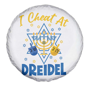 I Cheat At Dreidel Spare Tire Cover Funny Hanukkah Jewish Gift - Print Your Wear